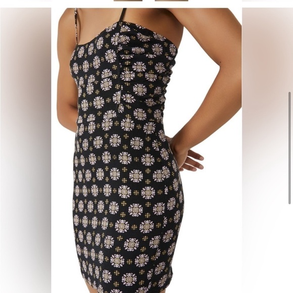 Free People Center of Attention Black Combo Mini Dress - Picture 4 of 5